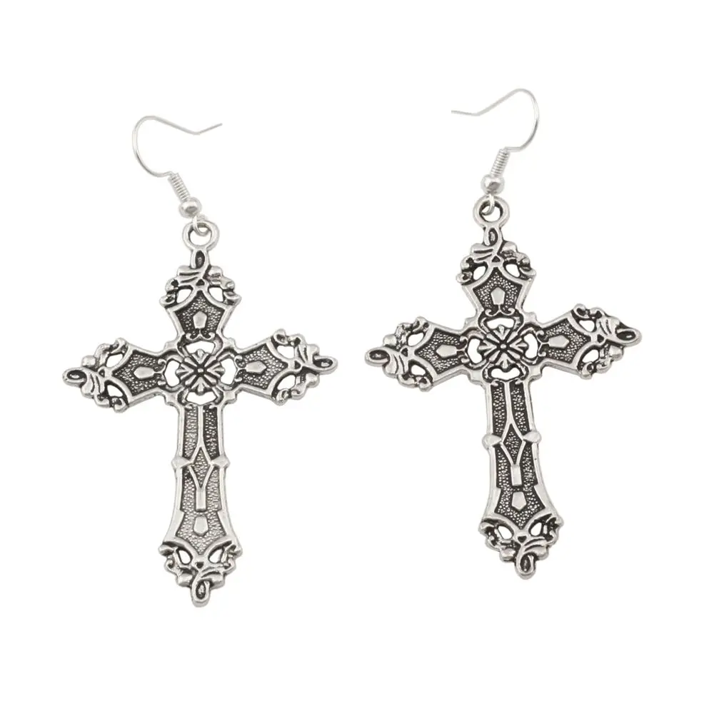 1 пара цинковый сплав металла * Большой Крест серьги в готическом стиле Мадонны