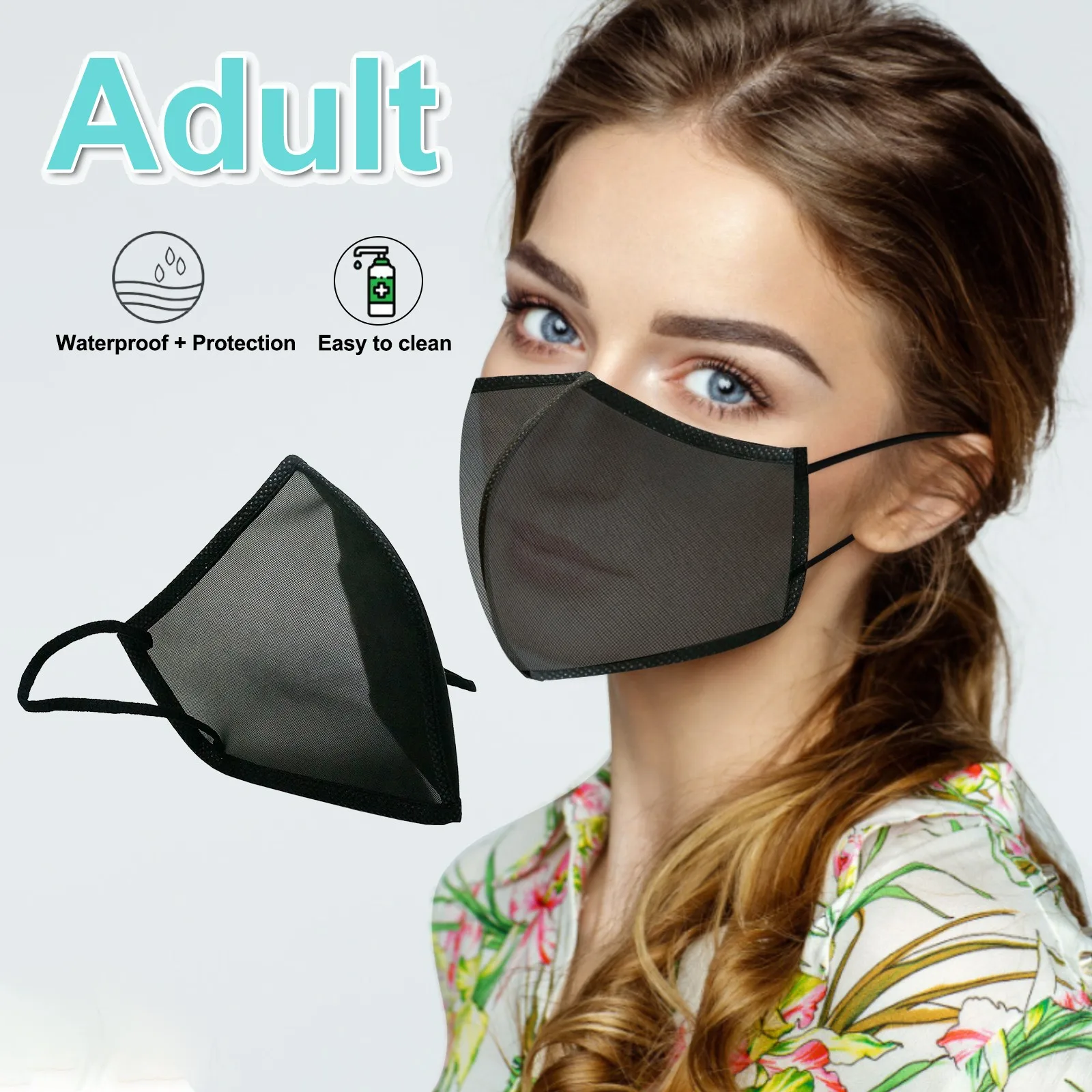Woman Breathable Net Yarn Design Masks Washable Mesh Fabric Cloth Face Mask Cover Adult Protec Earloop Bandage | Тематическая
