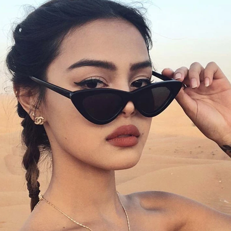 

Солнцезащитные очки женские ZUEE, кошачий глаз, зеркальные, маленькие, треугольные, прозрачные, в классической оправе, винтажные