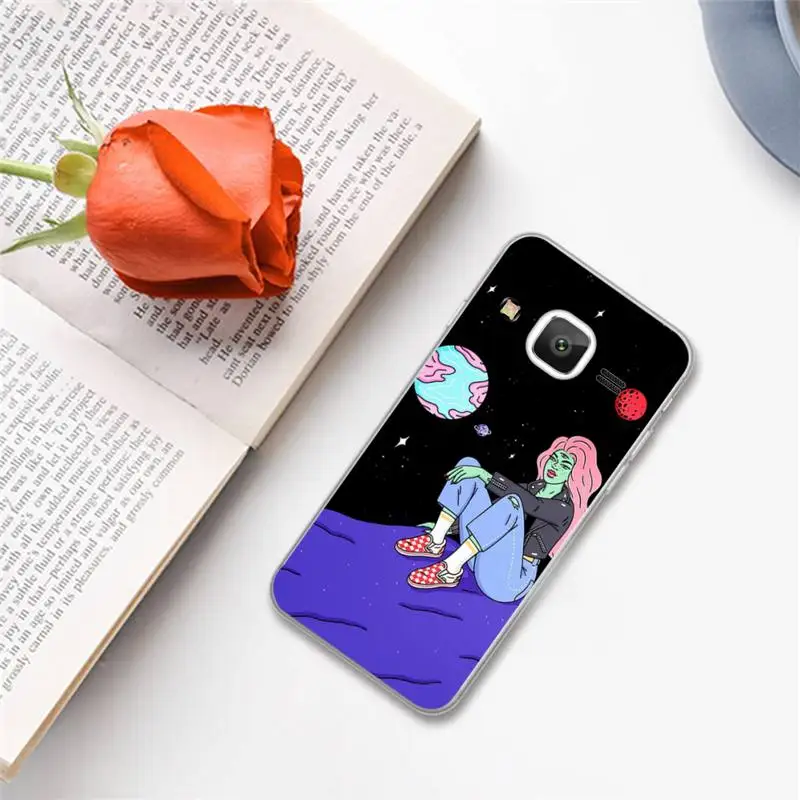 

Alien cartoon eyes girl Phone Case For Samsung Galaxy J2 J4 J5 J6 J7 J8 2016 2017 2018 Prime Pro plus Neo duo