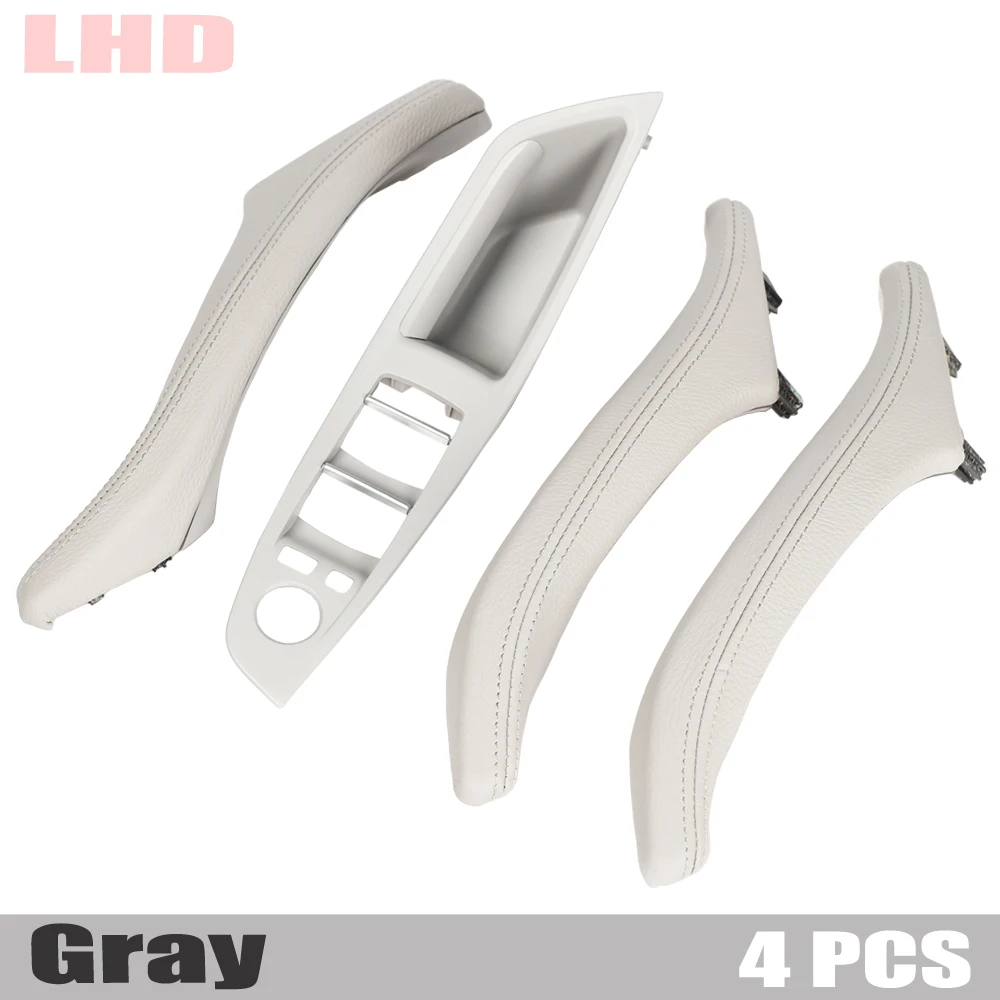 Черная/бежевая/устричная Автомобильная внутренняя дверная ручка из натуральной