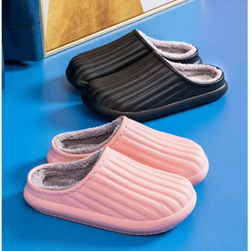 Мужские и женские водонепроницаемые тапочки зимние меховые садовые с подкладкой