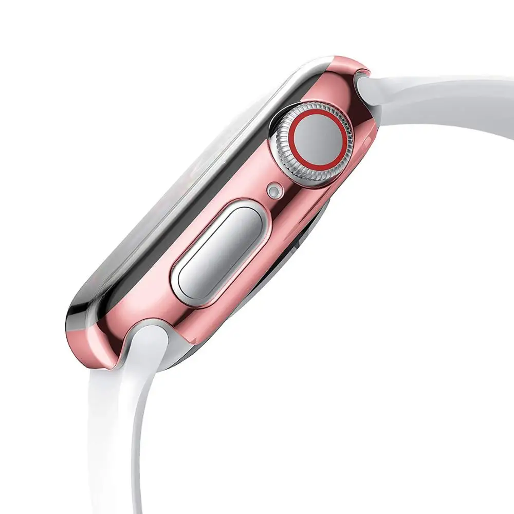 Чехол из поликарбоната для Apple Watch 4 3 полоса защитная экрана 42 мм 44 38 40