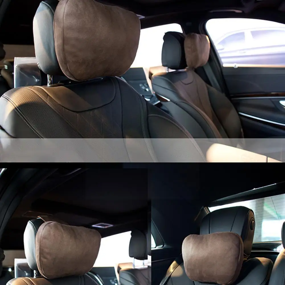 

Car Headrest Soft Pillow Suede Fabric Comfortable Neck Pillow Seat Cushions Support For Universal Cushion Headrest Car Neck J2H4