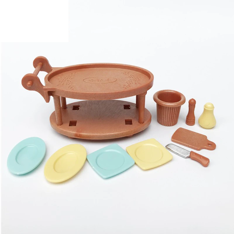 

Детская Подарочная игрушка A03-X238, миниатюрная мебель для кукольного домика 1/6 1/12, обеденная тележка на 10 шт./компл.