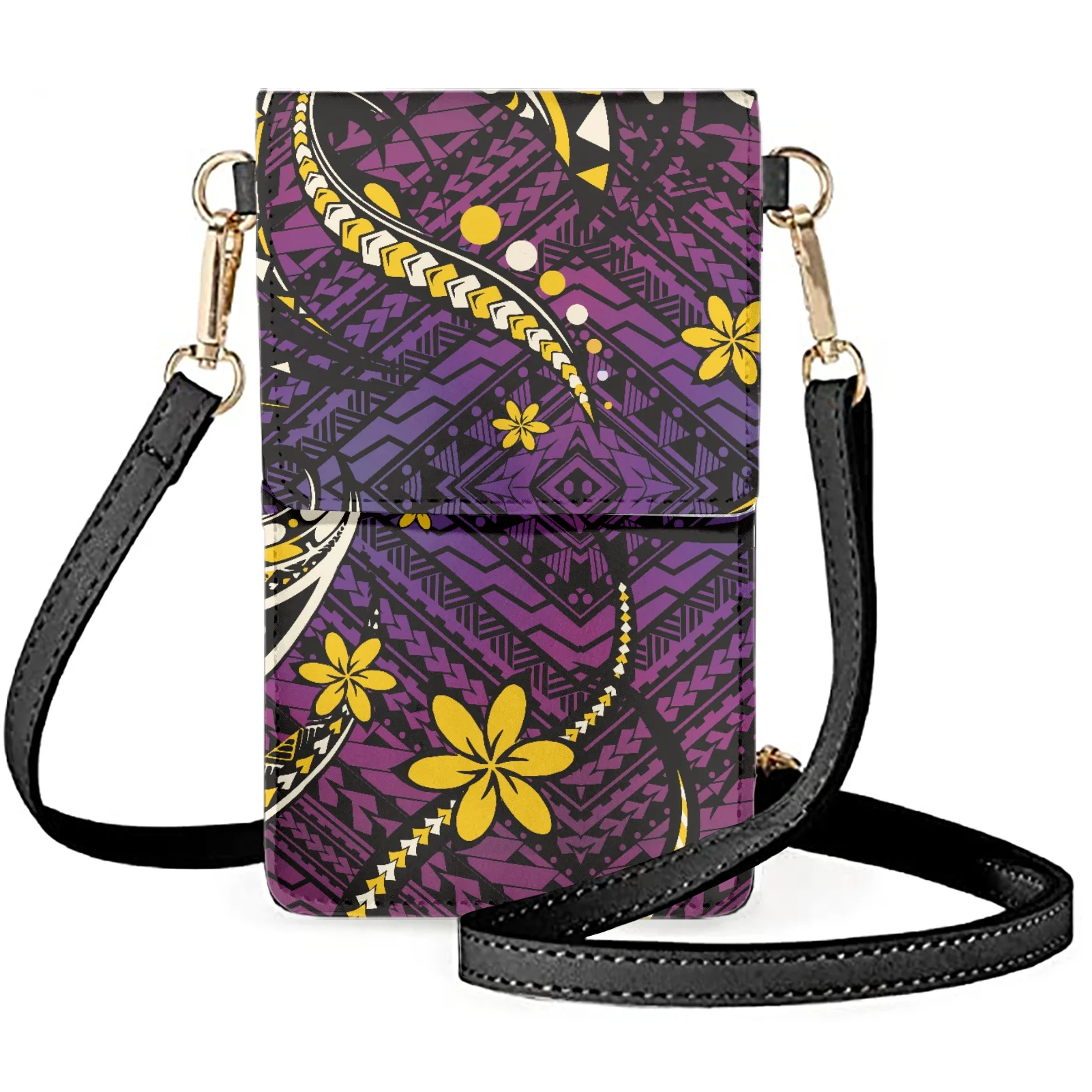 

Portable Phone Purse Leather Mini Crossbody Bag Tribal Totem Pattern Multifunctional Touch Screen Mobile Phone Bag Cумка