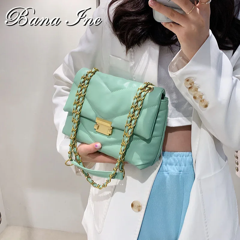 

Women Bag Soft Leather Shoulder Pouch Metal Chain Crossbody Bag Classic Flap Quilted Bags For Women Handbags Free Shipping