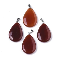 2pcs natural red agate pendants carnelian teardrop charms for jewelry making necklace earring accessories 32205mm hole 63mm