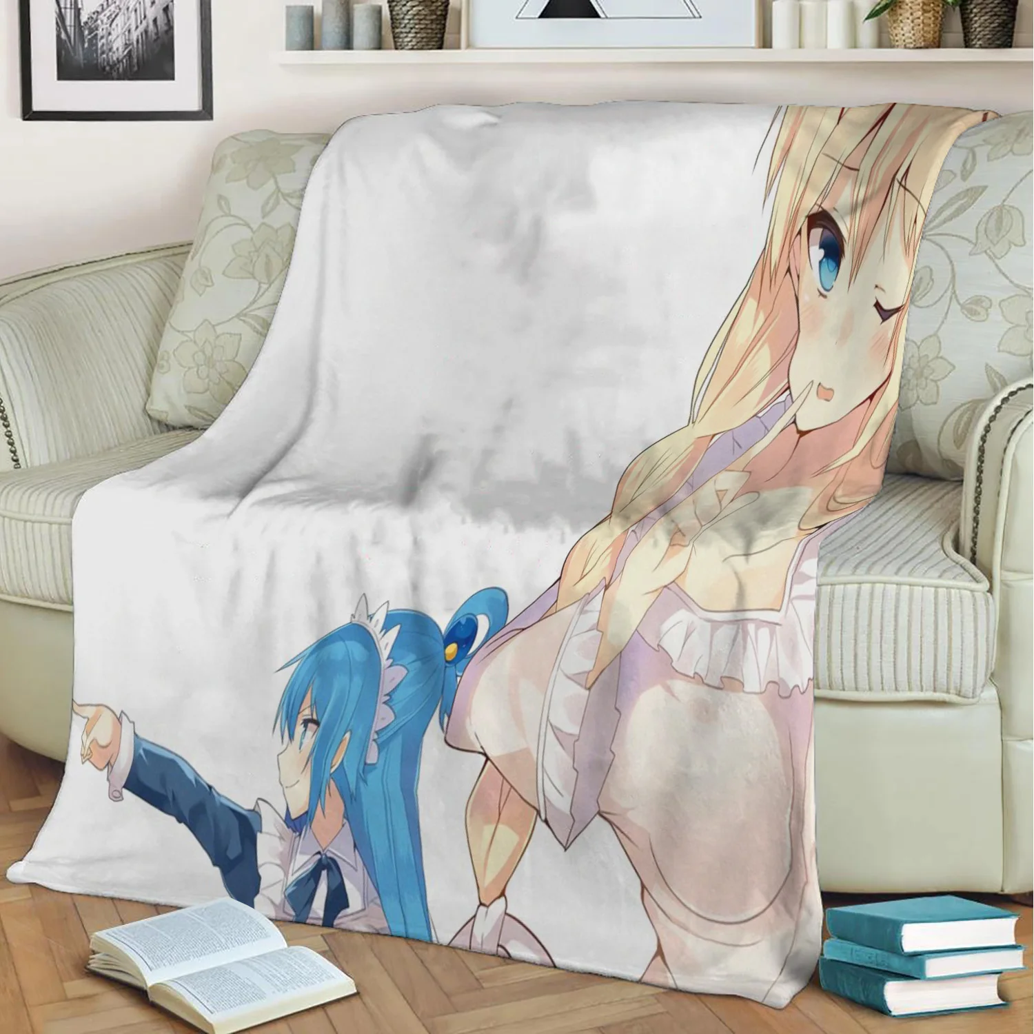 Детское фланелевое одеяло Aqua KonoSuba покрывало с 3D рисунком сохраняет тепло для