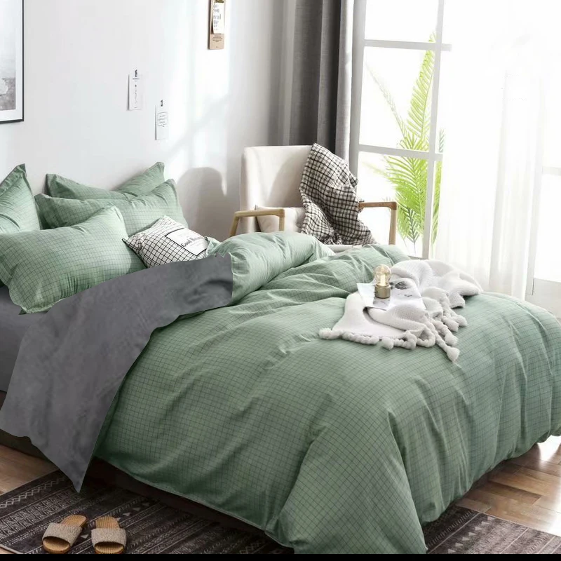 Классический Комплект постельного белья AB сторона сплошной цвет постельное