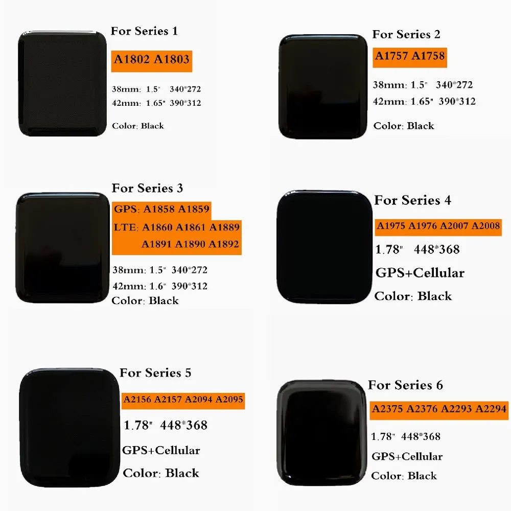 ЖК-дисплей для Apple Watch Series 3 4 5 ЖК-экран iWatch4 сенсорный экран iWatch1 iWatch2 iWatch 6 дисплей |