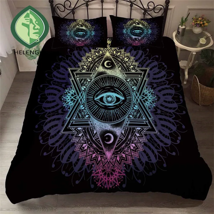 

HELENGILI 3D Bedding Set Magic Alchemy Print Duvet Cover Set Bedclothes with Pillowcase Bed Set Home Textiles #YC-208