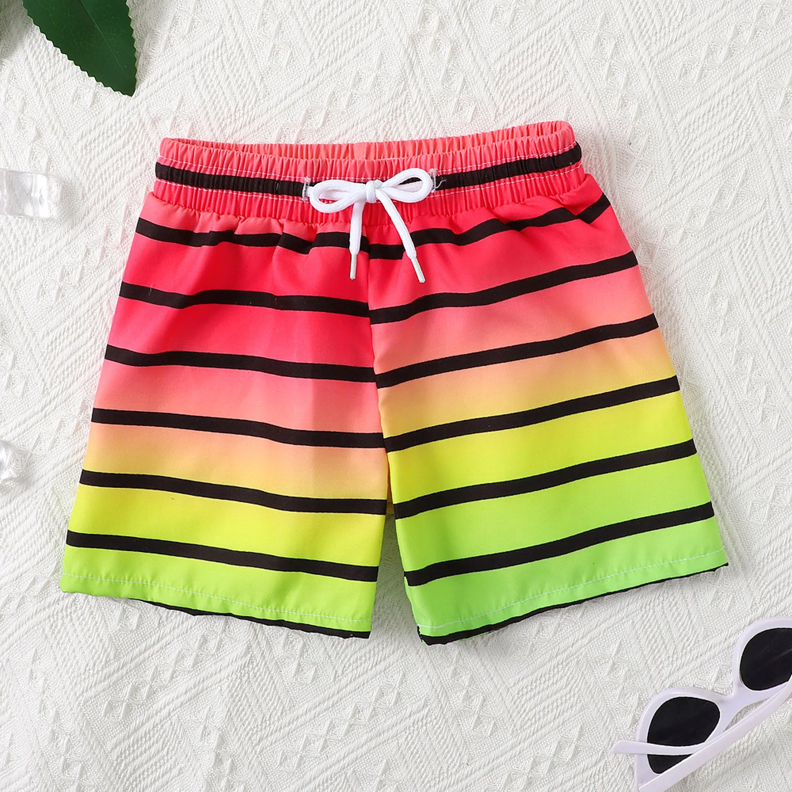 

New Summer Toddler Boys Beach Swimwear Shorts Baby Kids Children Bathing Trunks Swimsuit Summer Gradient Stripes Printed Trunks