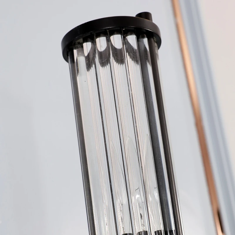 Современная хрустальная настенная лампа прикроватное черное бра для спальни