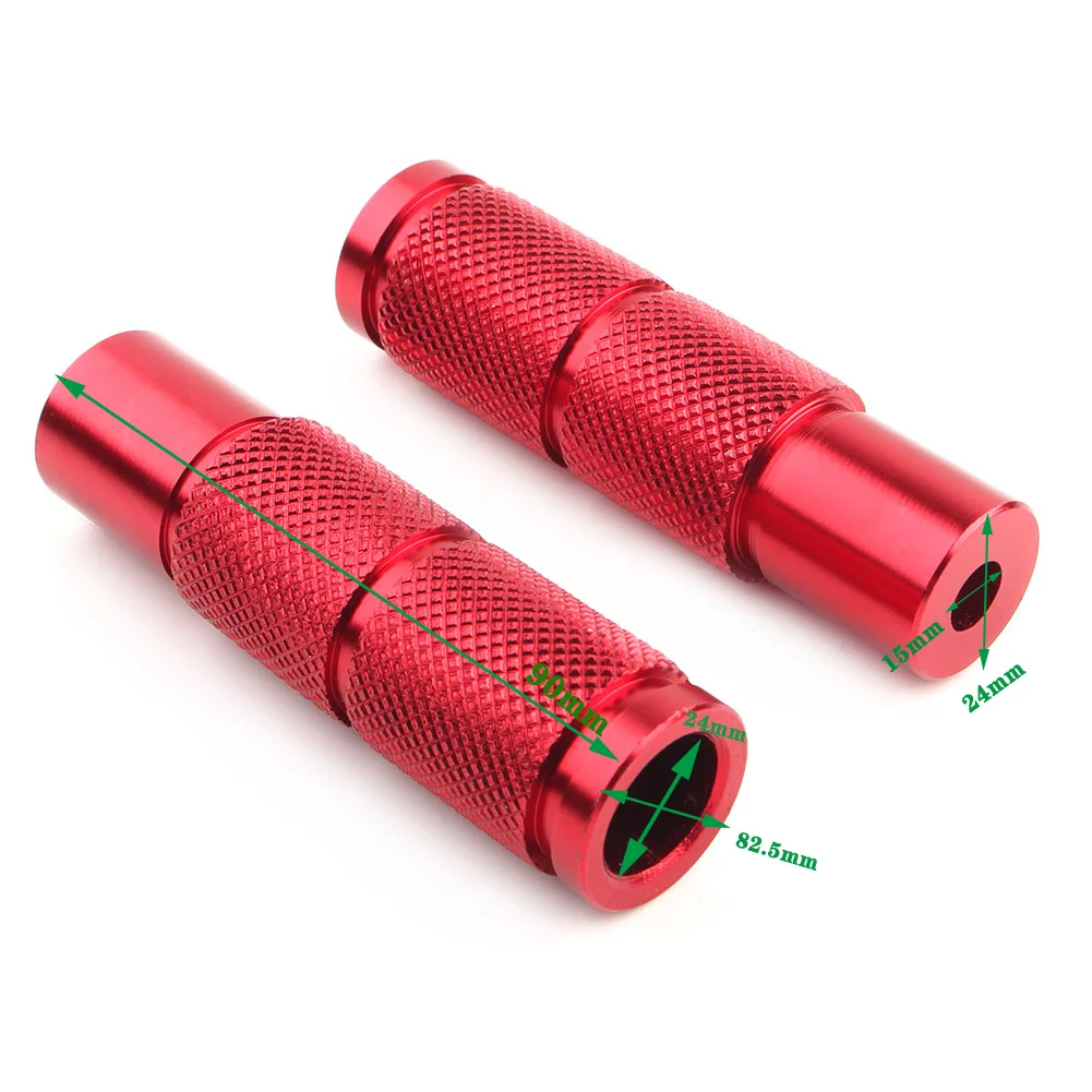 1Pair Left+Right Red Motorcycle Bike Universal Folding Foot Pegs Footpegs Rear Set Pedals Racing CNC Aluminum