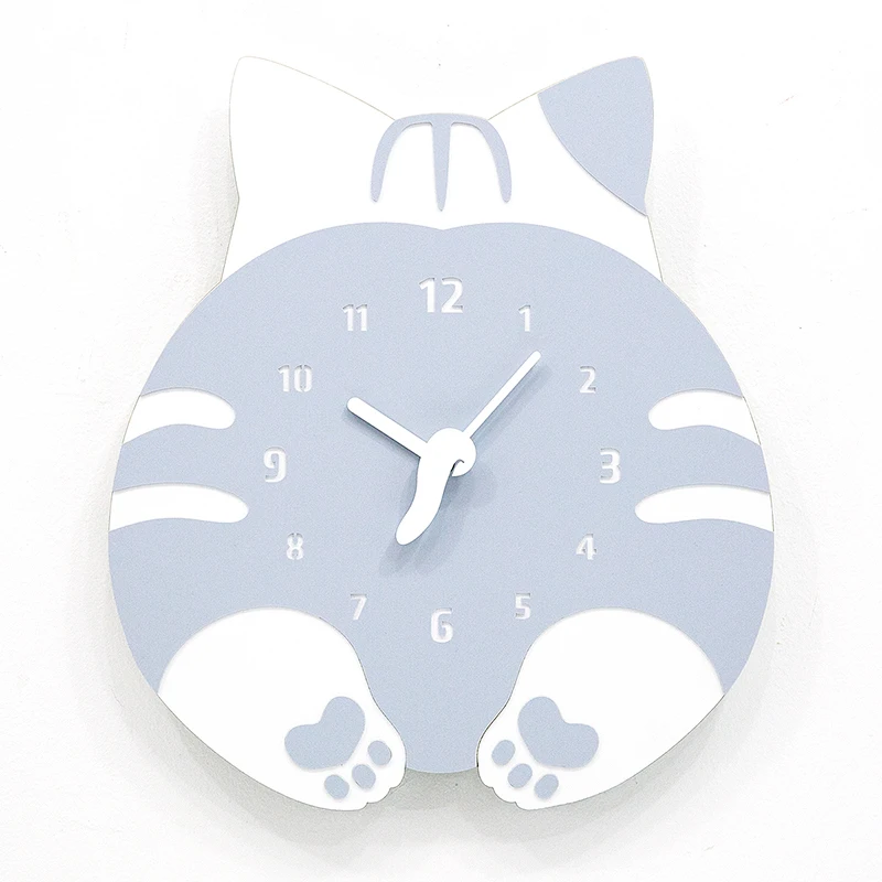 

Macaron Modern Design Wall Clock Creative Children Cartoon Wall Clocks Geometric Animal Kids Orologio Parete Decoration SS50WC