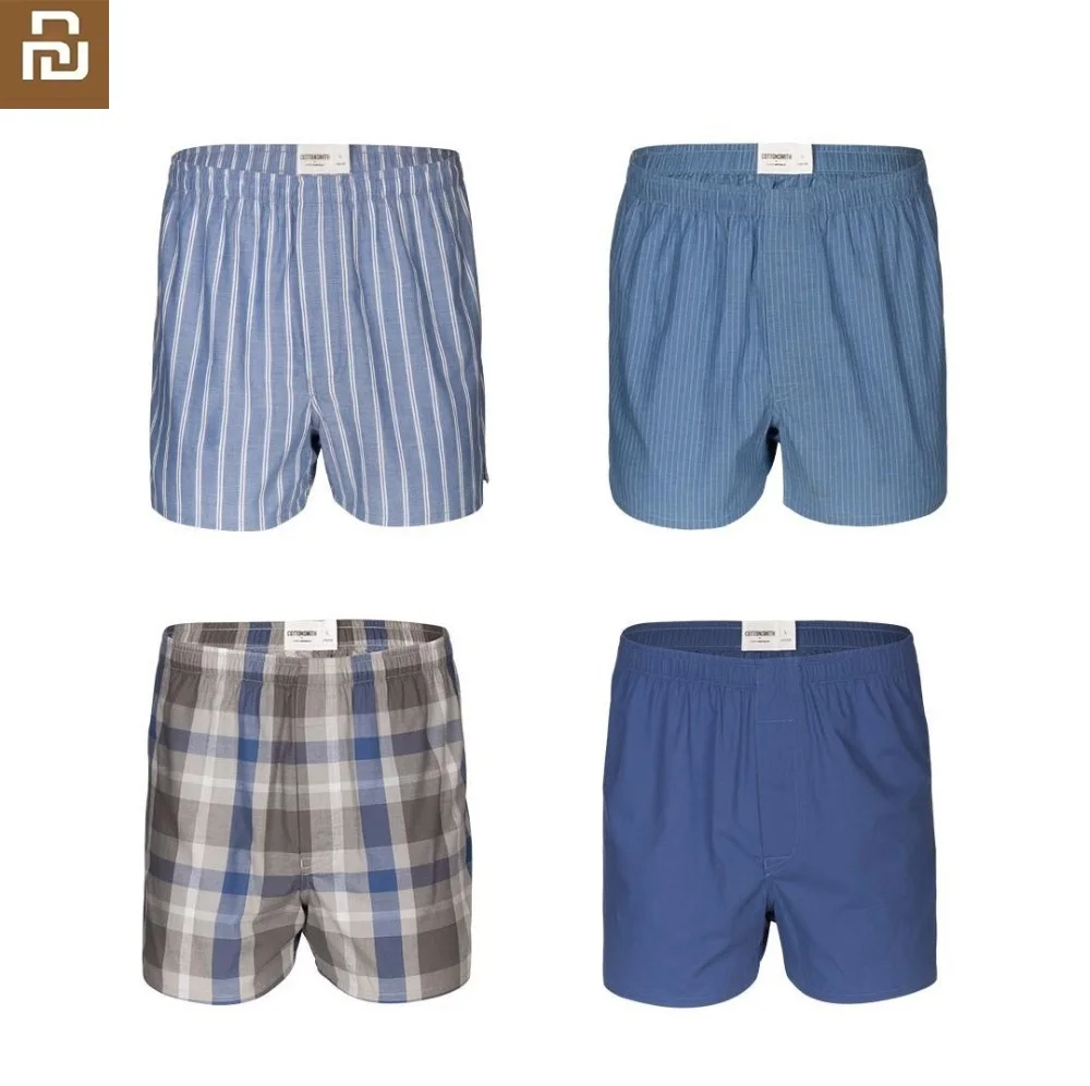 Трусы боксеры мужские свободного покроя хлопковые тканевые шорты со стрелками
