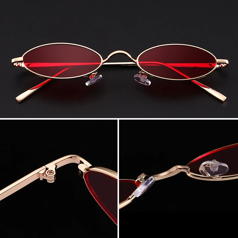 

SIMPRECT 2020 Oval Sunglasses Women Fashion Small Round Red Sun Glasses Luxury Brand Designer Vintage Retro Sunglass YJ0846