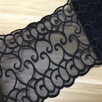 1mlot embroidery mesh lace trim 21 5cm black embroidered lace fabric diy sewing lingerie lace craft for clothing kneedle work