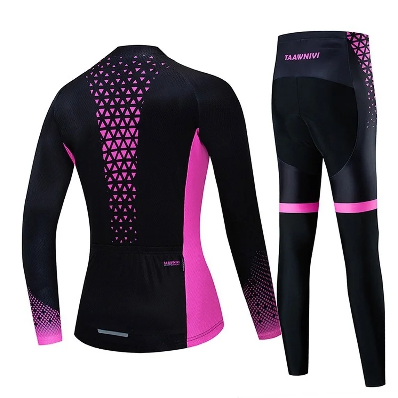 

Spring and autumn cycling wear women's long-sleeved suit sunscreen breathable top trousers outdoor cycling equipment