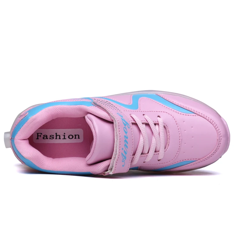 

Wheel Glowing Sneakers LED Flashing Single Roller Skate Shoes Boys Girls Toddler Flashing Board Breathable Roller Skates