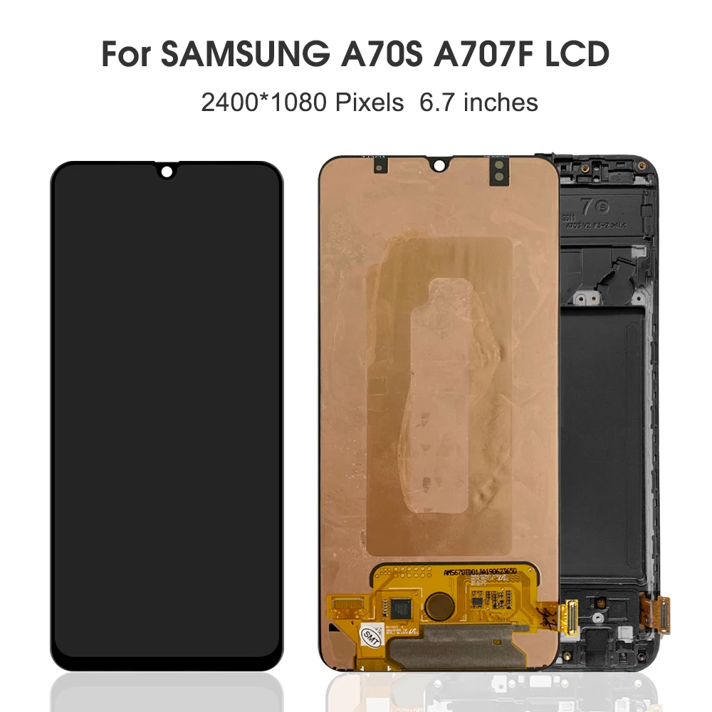Pantalla LCD Original de 6,7 pulgadas para Samsung Galaxy A70s, montaje de digitalizador con pantalla t&aacute;ctil para Samsung A707, A707F, A707FN/DS-1