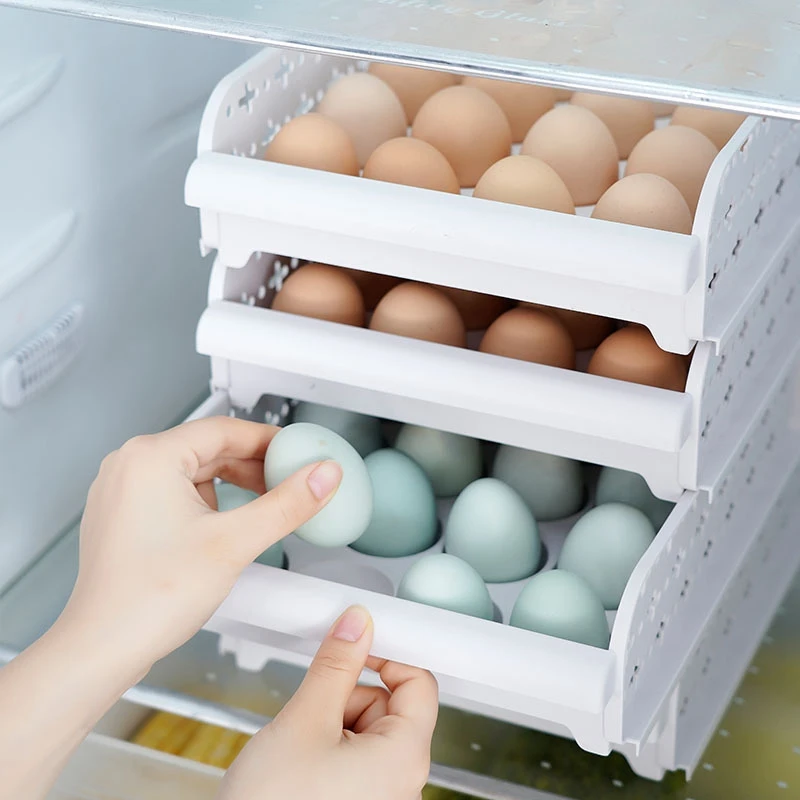 

2 Pcs Single-Layer 20 Lattice Egg Storage Box Egg Holder for Refrigerator Kitchen Egg Storage Container Organizer