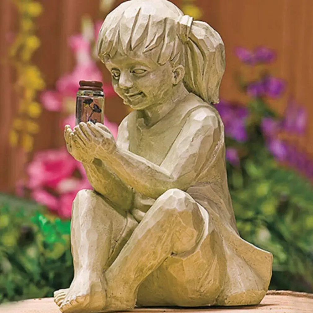 

Solar Luminous Durable And Practical Firefly Garden Resin Statue Whimsical Garden Sculpture Outdoor Decoration