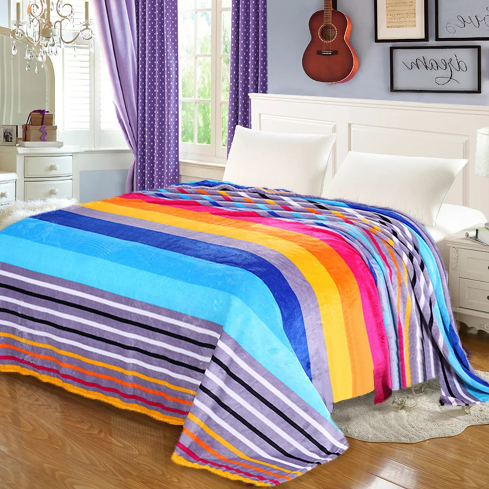 Коралловое Флисовое одеяло на кровать для дома взрослое красивое цветное теплый