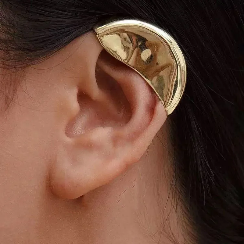 

Punk Auricle helix Ear Cuff Clip On Earrings Without Piercing men Women Gold earring clip unique unusual cool jewelry hip-hop