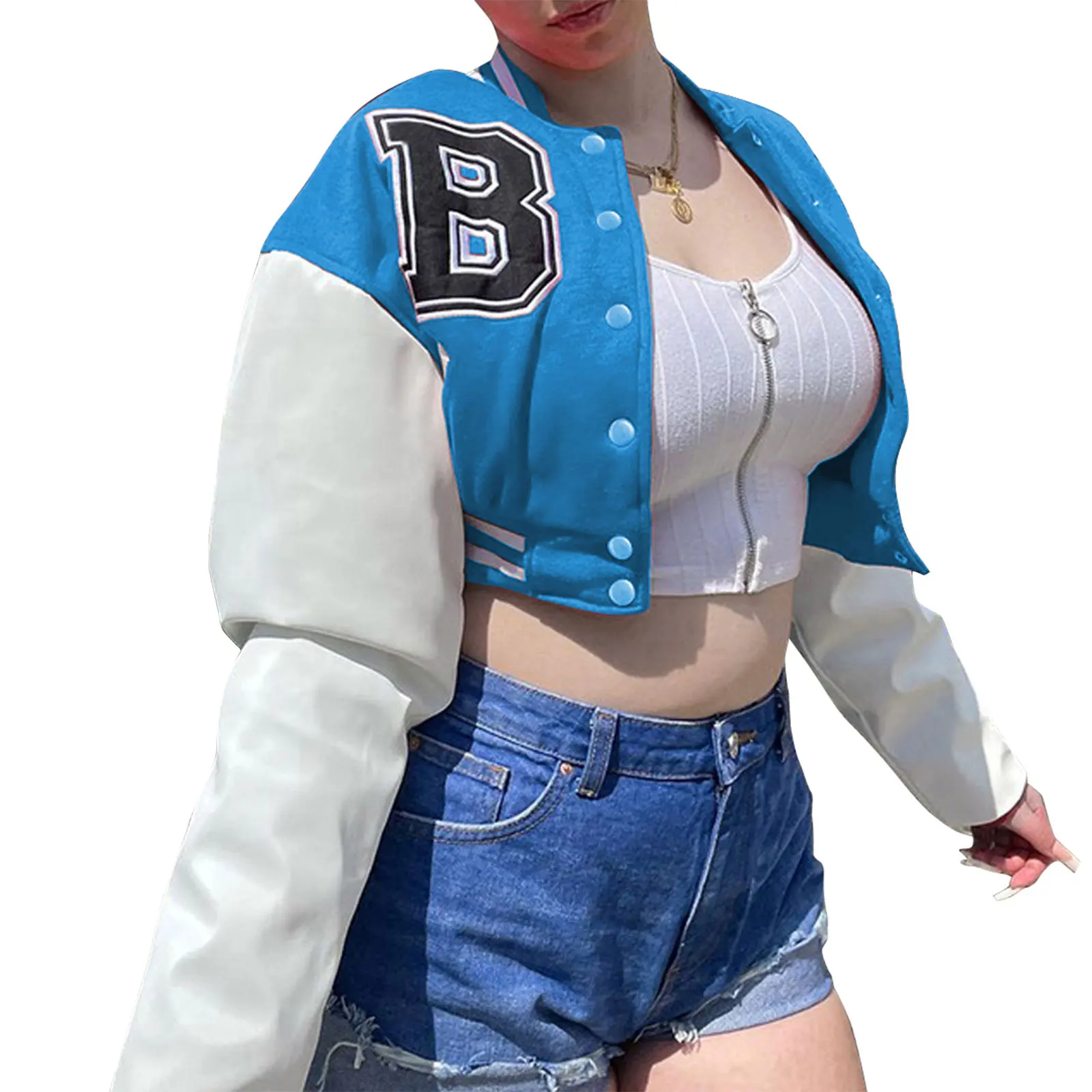 

Куртка женская короткая с длинным рукавом, повседневный Свободный кардиган с надписью и вышивкой, кардиган с карманами, Y2K, осень