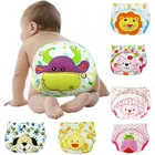 Многоразовые детские подгузники 5 шт., хлопковая ткань с персонажами, дышащие моющиеся Детские тренировочные шорты