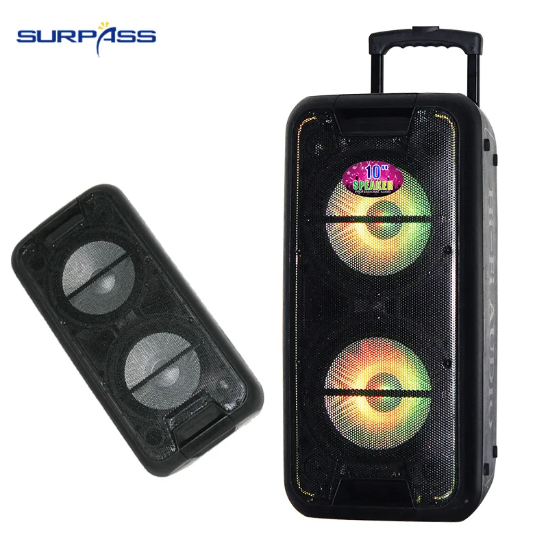 Высокая мощность большая колонка с Bluetooth двойной 10 дюймов ретро fm