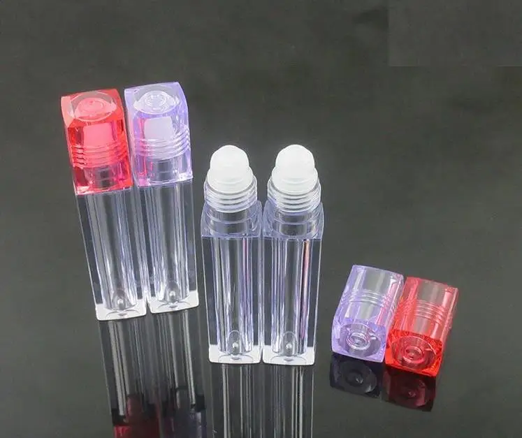 

6.5ml Pink clear lip oil Bottle Roll On Empty Fragrance Perfume Essential Oil Bottles With Ball Roller SN1232