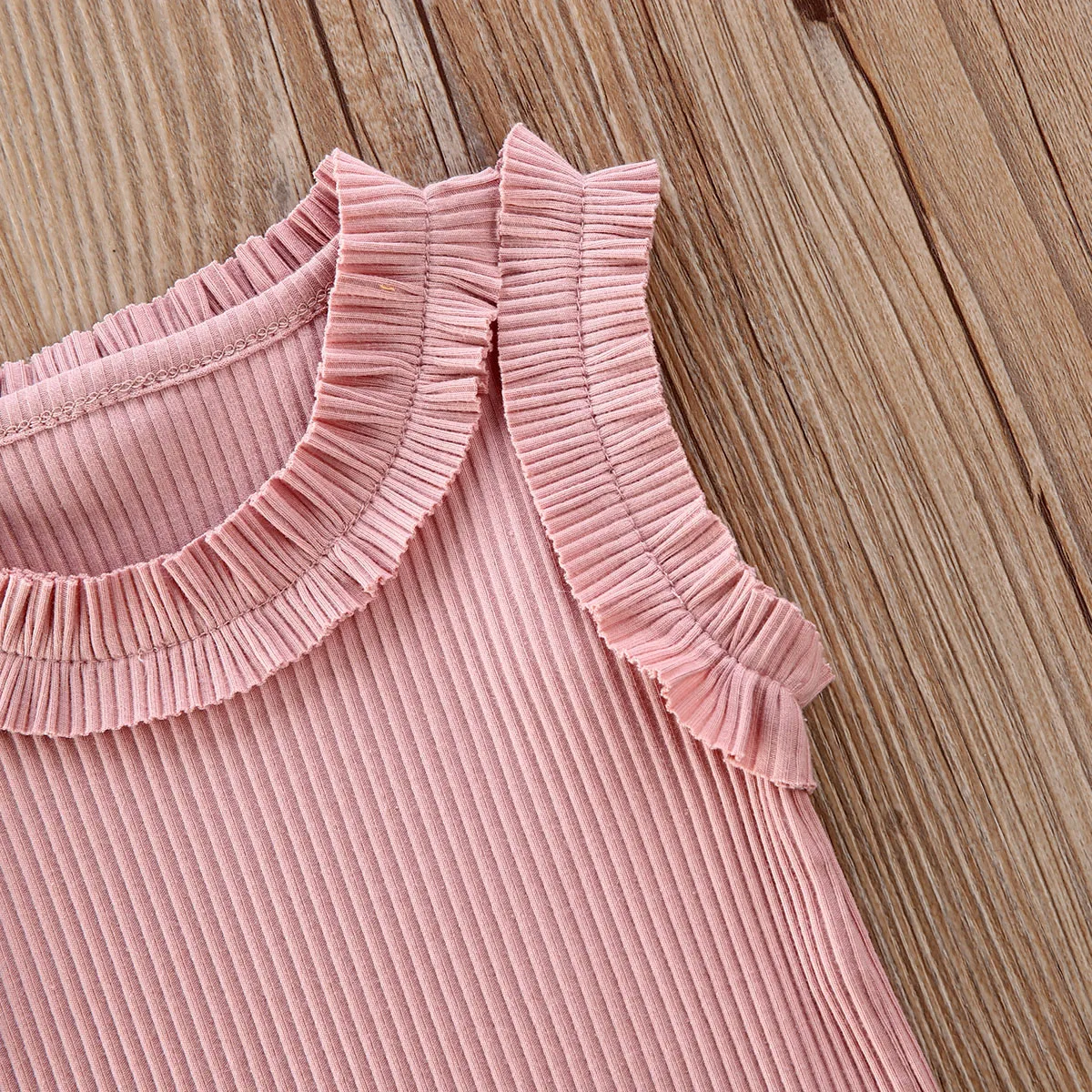 

Baby Summer Clothing Infant Newborn Baby Girls Ruffled Ribbed Solid Bodysuits Sleeveless Sunsuit Stylish Cotton Clothes