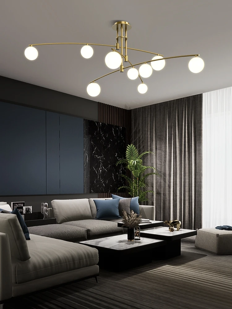 

Modern minimalist glass ball LED chandelier Nordic living room lighting fixture home restaurant lights dining room hanging lamp