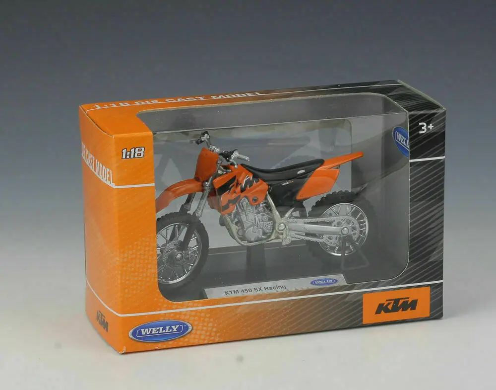 

Welly 1:18 KTM 450 SX Racing Motorcycle Motocross Bike Model New In Box