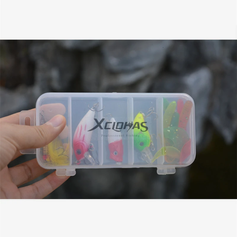 XCLOHAS 10 шт./компл. рыболовные приманки набор Гольян Поппер Crankbait металлическая