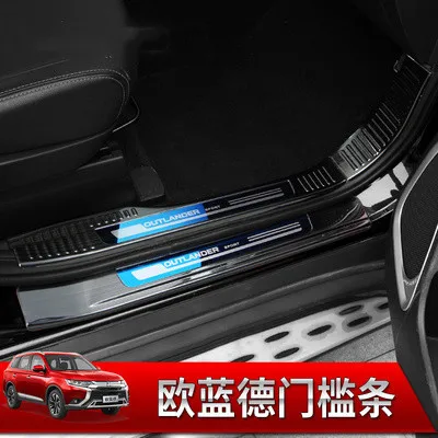 Для Mitsubishi Outlander 2013 2019 нержавеющая сталь Задний бампер крышка для двери автомобиля