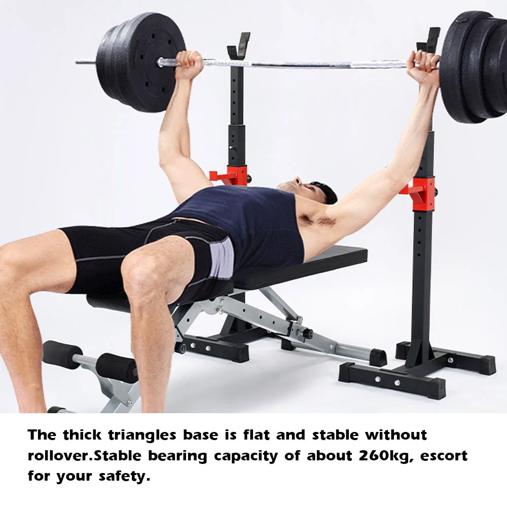 

Fitness Equipment 2Pcs Squat Stand Powers Rack Simple Detached Barbell Stand Home Gym Workout Benchs Press Barbell Rack