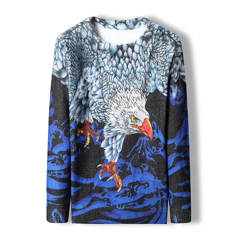 

Exquisite 3D tiger pattern full printing fashion pullover sweater Autumn 2018 high-quality cotton soft elastic sweater men M-3XL