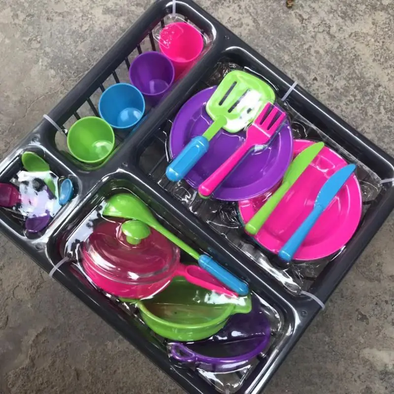 

28pc Kids Cutlery Role Play Toy Set Kitchen Utensil Accessories Pots Pans 97BE