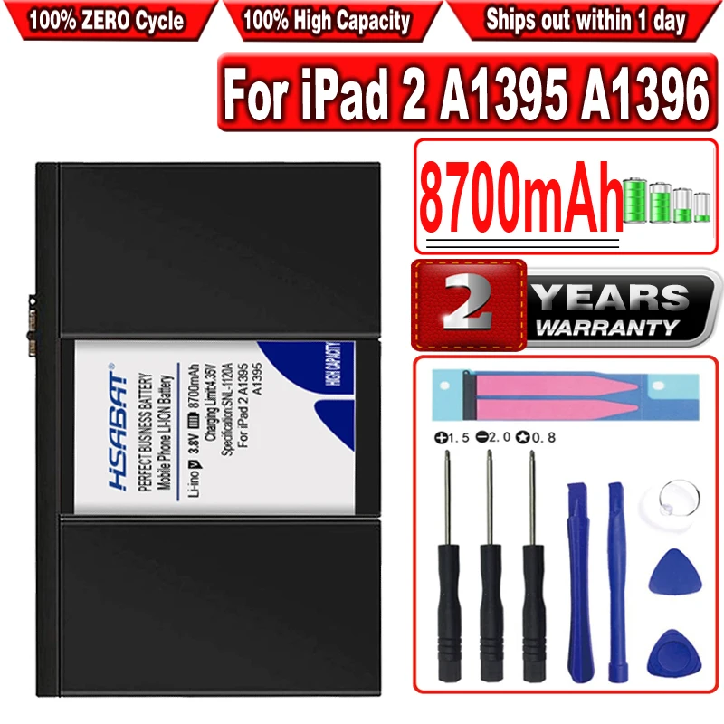 

HSABAT 8700mAh A1395 Battery For iPad 2 A1395 A1396 A1397 A1376 A1316