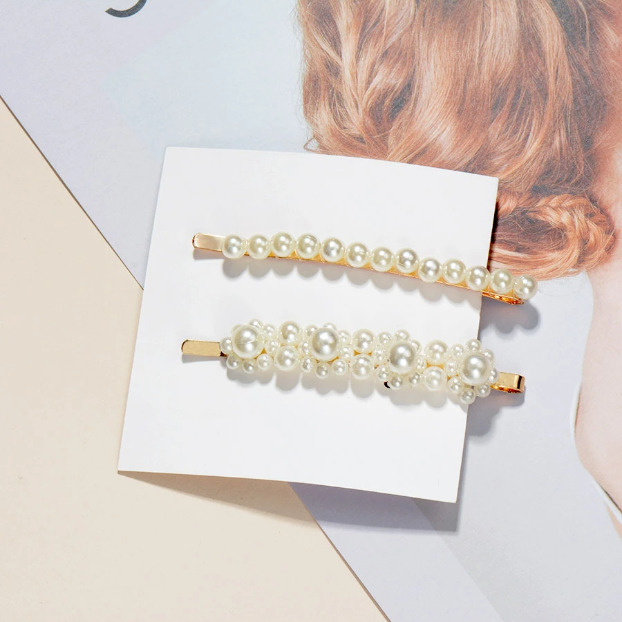 M11-2pcs Gold Модные заколки для волос женские жемчужные заколки для волос свадебные ювелирные аксессуары Mujer Корейский стиль Золотой головной убор Набор для девочек - Цвет: M11-2pcs Gold