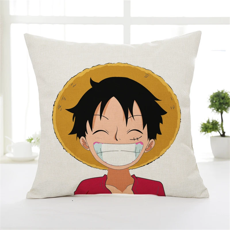 Аниме цельный Чехол на подушку с принтом мультяшной обезьяны Д. Луффи льняная