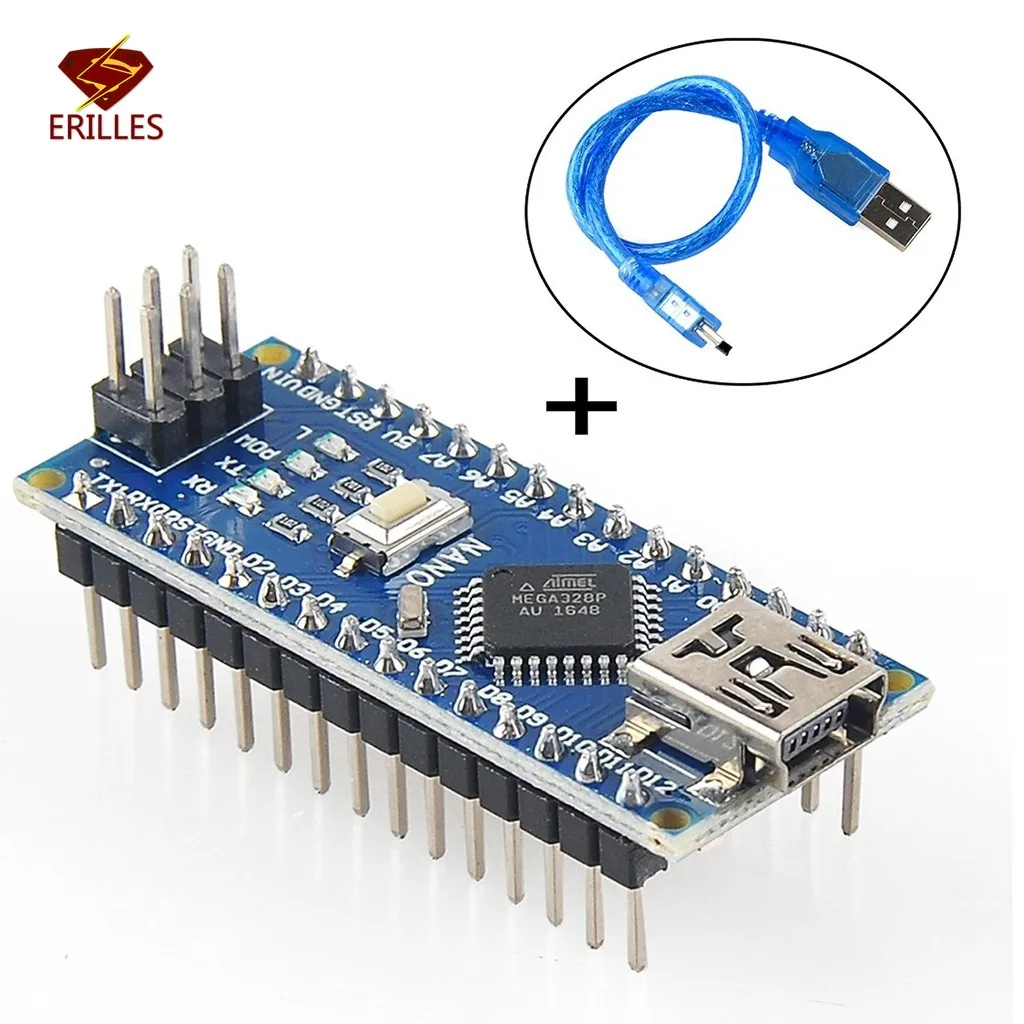 Плата Mini Nano V3.0 R3 плата микроконтроллера ATMEGE328P с USB кабелем для Arduino ATMEGA328P