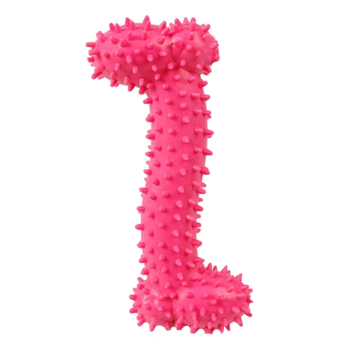 Pink C Натуральный резиновый зеленый нетоксичный Pet собака зубная щётка Чистящая палочка Chewie безопасный Прорезыватель для зубов пластик натуральный сенсорный игрушка подарочные принадлежности - Цвет: Pink C