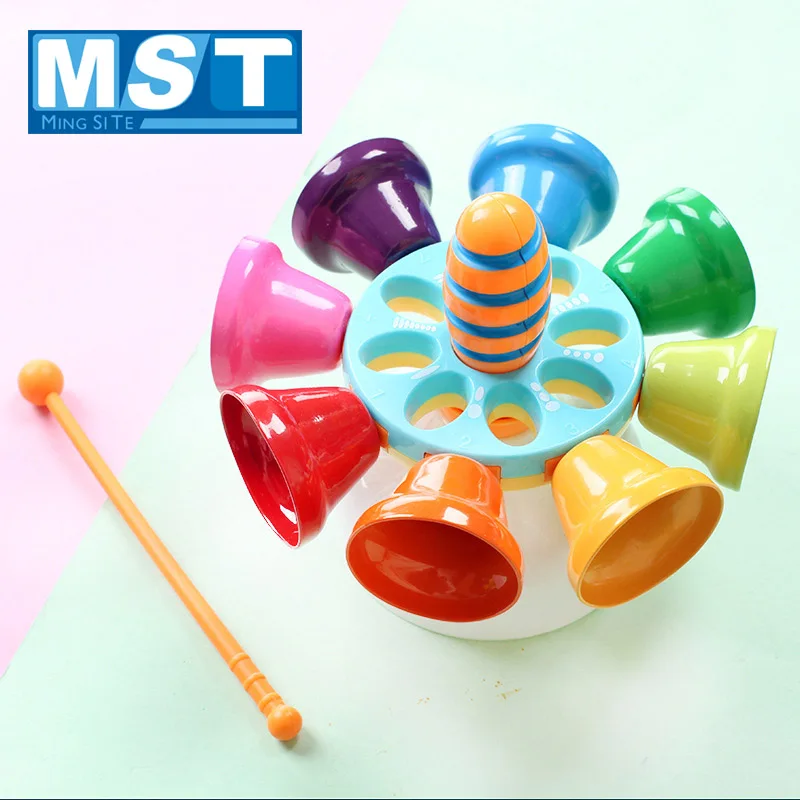 Цветной металлический детский погремушка вращающийся ручной Колокольчик 8 Note