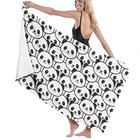 microfiber quick dry bath towel absorbent oversized beach blanket cute panda white adult kids swim travel 52 x 32