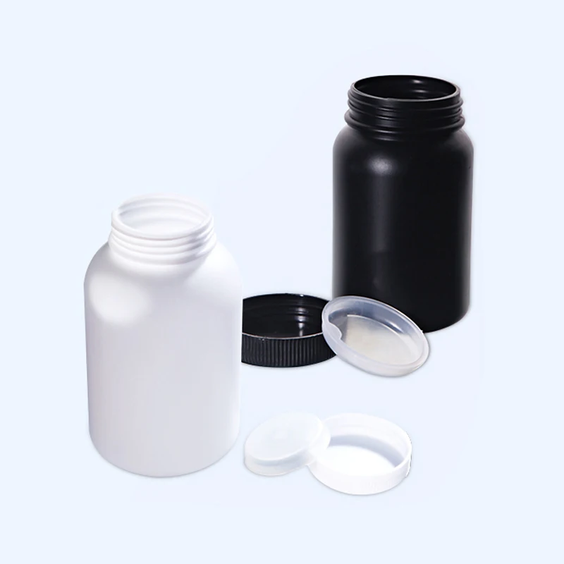 

50-1000mL Plastic Big Mouth Round Reagent Bottle HDPE Vial Wide-mouthed Black Whitte Sample Bottle